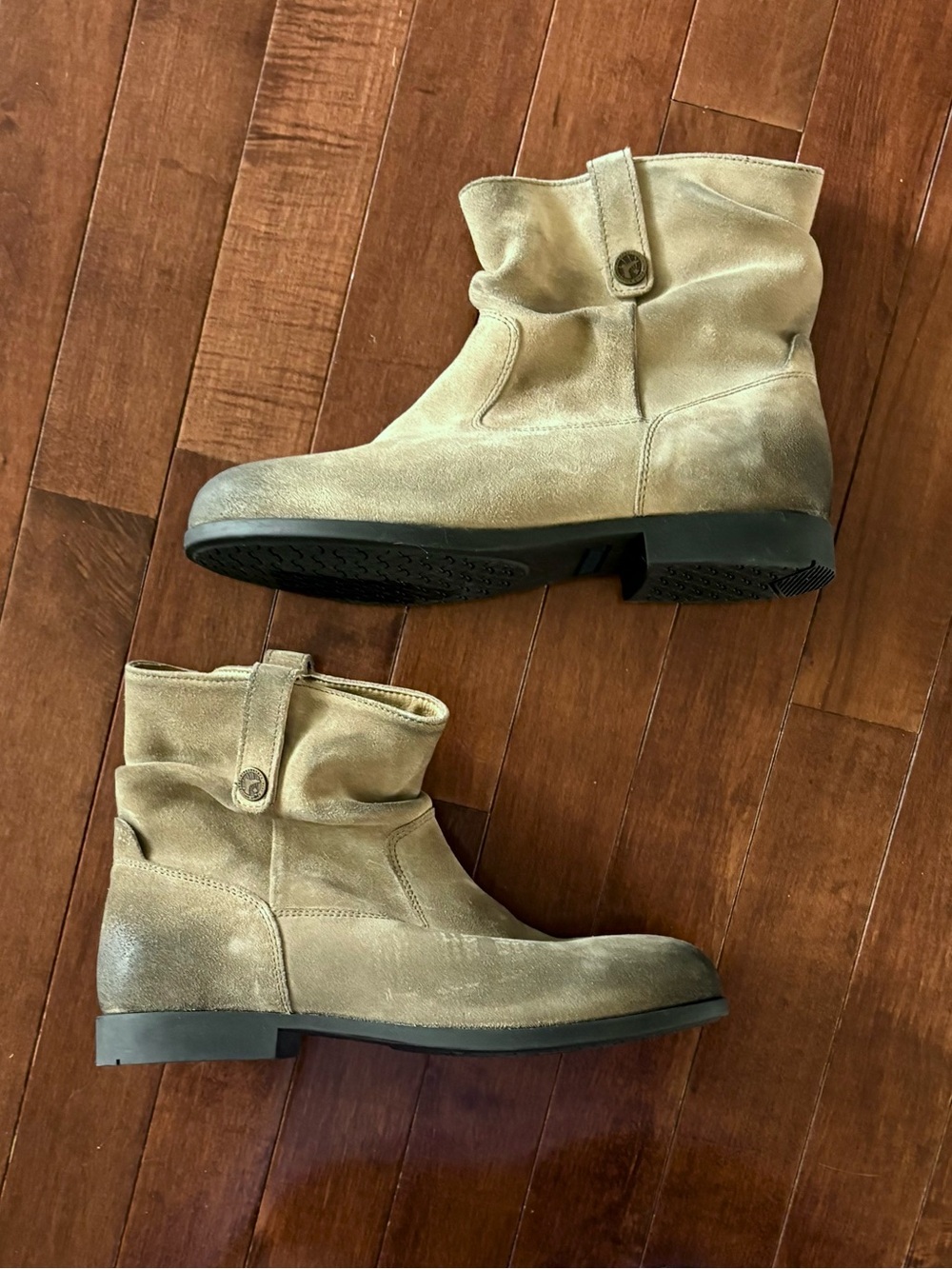 New Birkenstock khaki Ombré Suede Ankle Boots